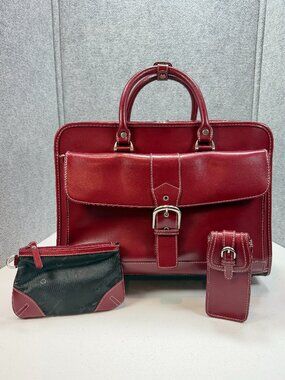 Franklin Covey Burgundy Rolling Briefcase Laptop Business Travel Bag